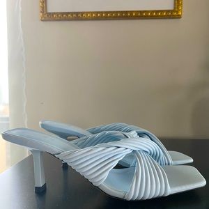 ZARA Low Heel Baby Blue Sandal
